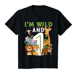 I'm wild And One Safari Zoo Animal Theme 1 Year Old Birthday T-Shirt