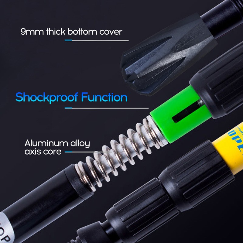 Anti-shock Walking Stick 3-Section Telescopic Adjustable Trekking Hiking Pole Ultralight