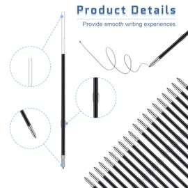 30 Pcs Retractable Pen Refills, 0.7 Retractable Refill, Retractable Pen Ink Refills Black Pen Ink Refill with Smooth Writing Replaceable Ballpoint Pen Refills, 0.7 mm