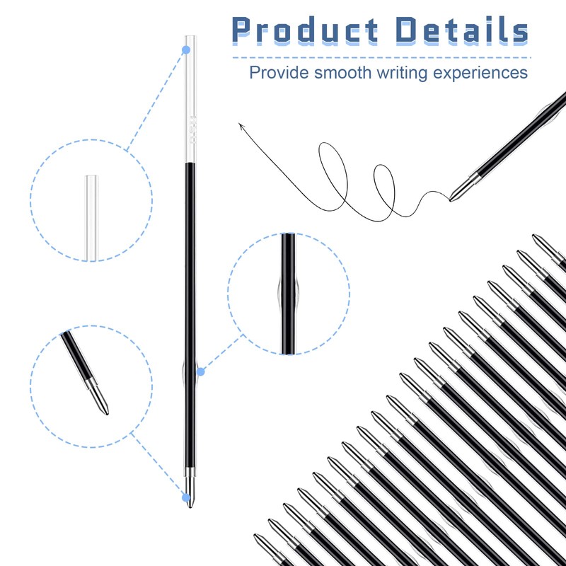 30 Pcs Retractable Pen Refills, 0.7 Retractable Refill, Retractable Pen