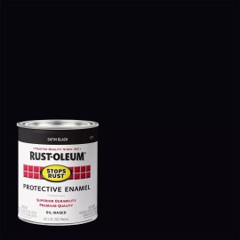 Rust-Oleum 7777502 Protective Enamel Paint Stops Rust, 32oz, Black Satin Finish