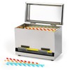 Creproly Stainless Steel Straw Dispenser Holder with Metal Lid Reusable