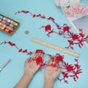 FINGERINSPIRE 2 Pcs Red Plum Blossom Shape Appliques 53x17cm Flower