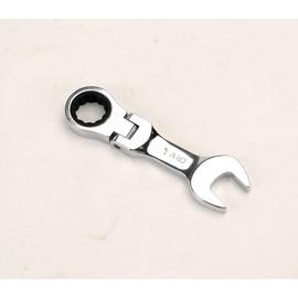 FLZOSPER 19mm Metric Flex-Head Stubby Box End Head Geared Wrench, 72-Tooth Ratcheting Combination Wrench Spanner