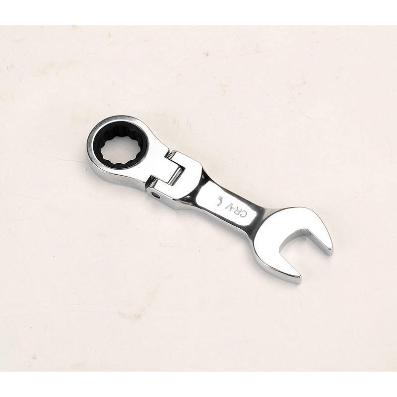 FLZOSPER 19mm Metric Flex-Head Stubby Box End Head Geared Wrench,