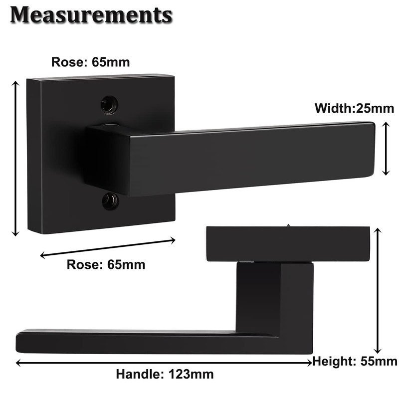 Probrico Heavy Duty Half Dummy Lever in Matte Black, Non-Turning