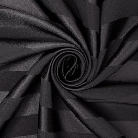1 Inch Striped Stretch Satin Jacquard Polyester Spandex Soft Smooth Fabric by The Yard for Sewing, Crafts, Accessories, Apparel, & More - Black, 5 Yards