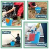 Set of 2- Blue Plastic Builders Bucket 3 Gallon 14