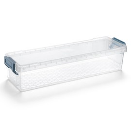 BTSKY 1 Pack Long Plastic Storage Box for Pencils Clear Marker Organizer