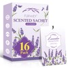 FURWEY 16 Packs Lavender Scented Sachets for Drawers and Closets,Long
