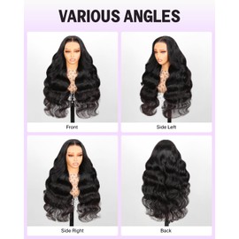 Body Wave 13x4 Lace Front Wigs Human Hair Glueless Wigs Human Hair Pre Plucked Pre Cut Transparent Lace Closure Wigs Human Hair Lace Bleached Knots Ready to Go Frontal Wig Natural Color 22 Inch