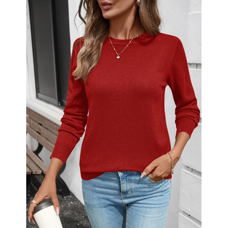 Rapbin Womens Christmas Jumpers Crew Neck Tops Long Sleeve Sweaters