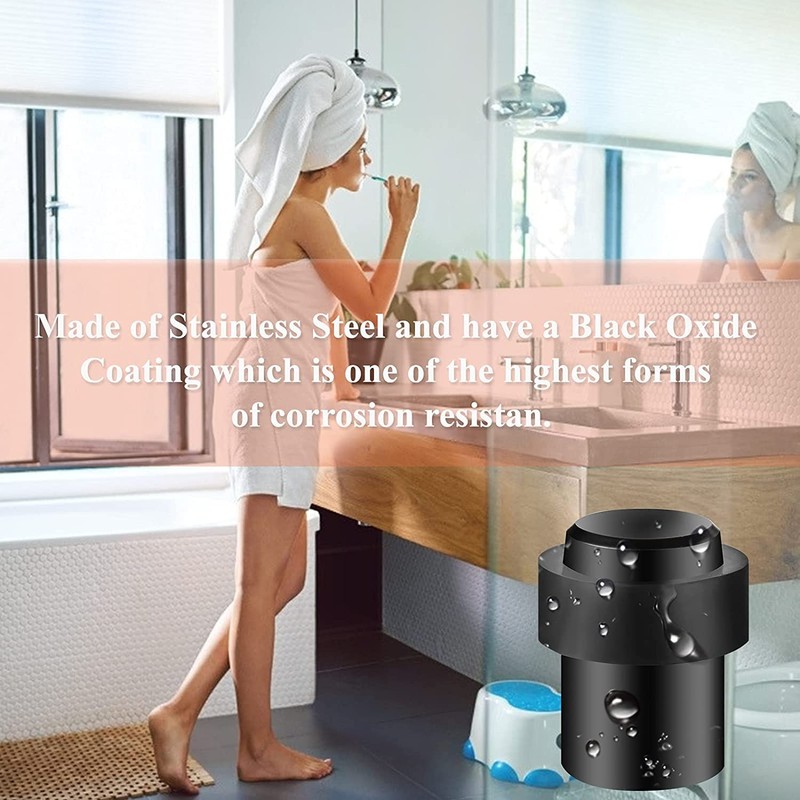 TPOHH Stainless Steel Cylindrical Floor Mount Door Stop with Soft