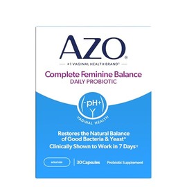 AZO Complete Feminine Balance Women's Daily Probiotic | Clinically Proven to Help Protect Vaginal Health | Clinically Shown to Work in 7 days* | 30 co