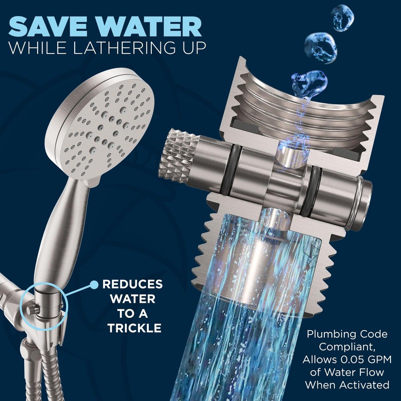HammerHead Showers® All Metal Shower Head Shut Off Valve -