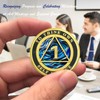 CHURYUML 1 Year Sobriety Coin Blue Ripple Sobriety Chip Triplate