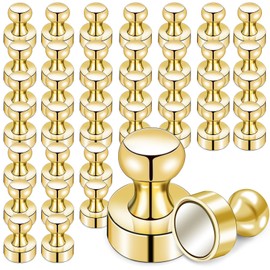 Aenienoe Pack of 38 Magnets for Magnetic Board Small Magnets Strong Neodymium Extra Strong Magnets Hold Whiteboard Fridge with Handle Photos School Gold