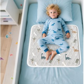 MILDPLUS Potty Training Pee Pads for Kids 2 Packs 36" x 36"Waterproof Bed Pads 5 Layer Washable Mattress Protector Pads Reusable Underpads Bed Wetting Pads for Twin and Toddler Beds (2 Pack,Grey)