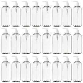 KOALA Clear Refillable Bottles with Leak Proof Press Pump Dispenser BPA Free Ideal for Lotions, Soaps, Shampoo, Conditioner, Travel Size Hand Sanitizer Spray Refills (8oz, Pack of 18)
