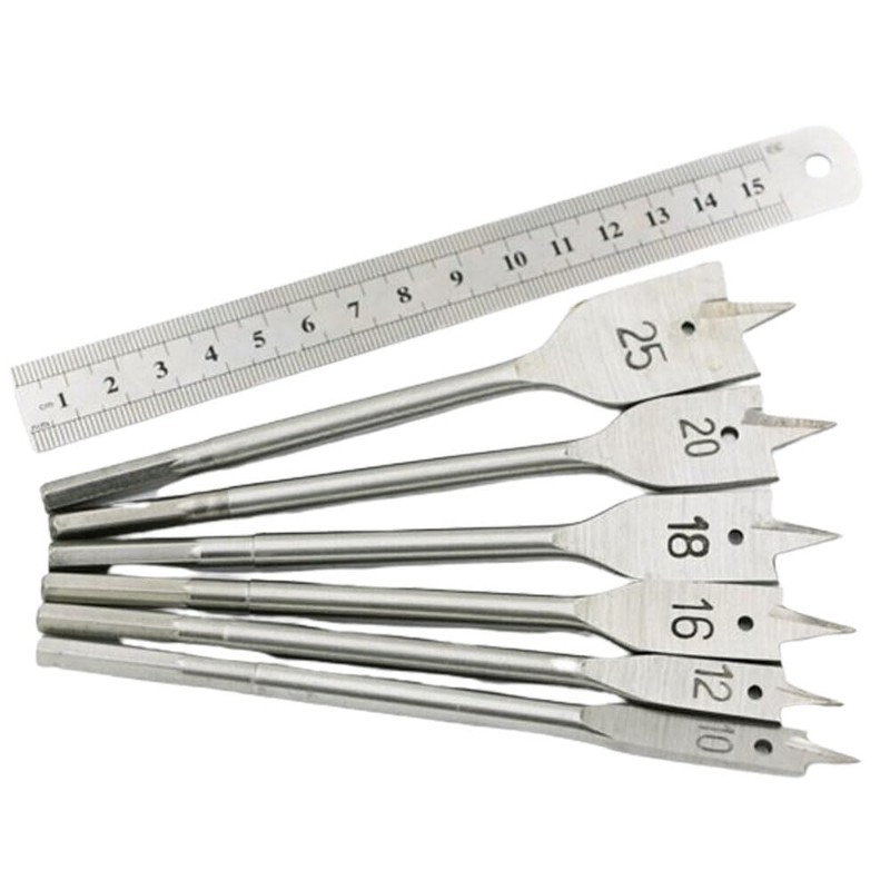 ZONADA 6Pcs Wood Flat Drill Sets 10mm 12mm 16mm 18mm