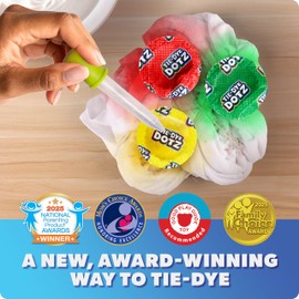 Blue Marble Tie-Dye Dotz 15-Piece Set – Make Vibrant, Colorful Tie Dye Designs with Dotz, Droppers, and Gloves – Fun and Easy Craft Kit for Kids and Beginners