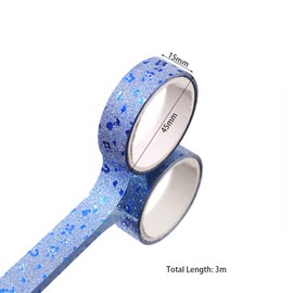 (Glitter Colour (Random) 10 Pieces Glitter / Plain Washi Tape Set Fabric Tape for DIY Arts & Crafts Masking Tape for Artists Painting Crafting Cards