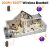 Wireless Doorbell with 2 Receivers 59 Chimes 760 Feet 115dB