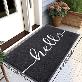 STAR SPACE HexCore Entry Mat | NanoGrip 4.0 & ISO 9001 | SPA Entrance/Smart Home Washable Rugs Mother's Day Giftl - Size: 60cm23.6inch*90cm35.4inch, Color: Black