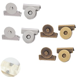 ArrErr 4 Set Magnetic Buttons Snap Buckle Clip Fasteners Closure Non-Sewing Clasps for Bags Handbag Purse Wallet Cotton Canvas Tote Clothes Craft Grocery Shopping Beach Bag DIY Parts