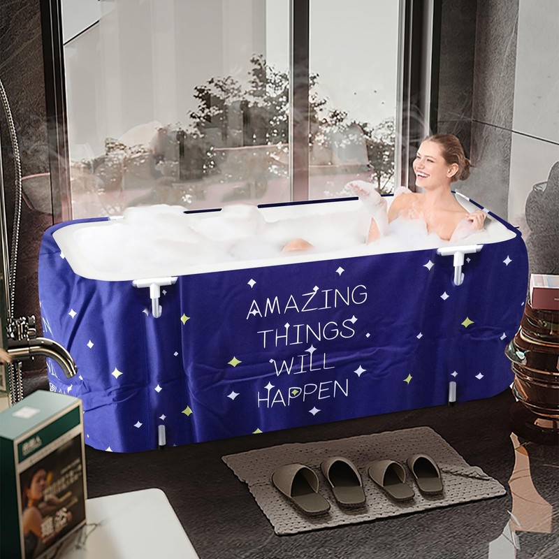 ptlsy Ice Bath Tub for Adults, Large Portable Bathtub for