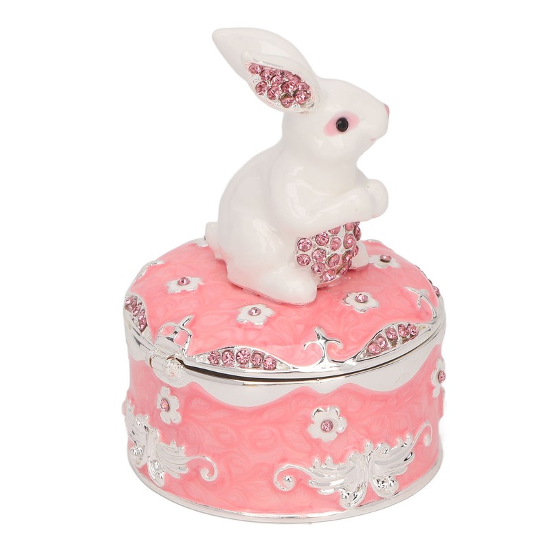 Trinket Box Exquisite Cute Bunny Shape Magnetic Design Zinc Alloy