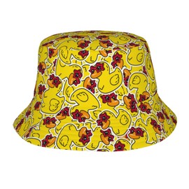 Duck Star Sunglasses Bucket Hat Beach Sun Hat Beach Fishing Hat for Men Women Teens, Reversible Double-Side-Wear
