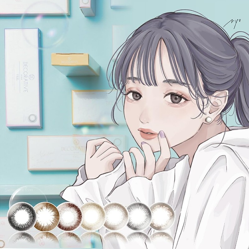 デコラティブアイズ ヴェール ワンデー 10枚 UV&MOIST デコラティブ 【アーモンドベージュ】 -2.50