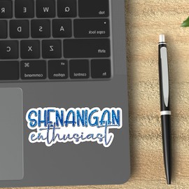 (3PCS) Shenanigan Enthusiast Sticker, Funny Quotes Vinyl Stickers Decorate for Water Bottles, Books, Laptops, Phones, Tumblers, Size 3 x 1.4 Inch