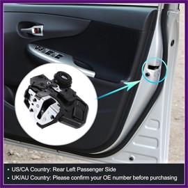 FUELHOOD Power Door Lock Actuator Motor Rear Right Passenger Side for Toyota 4Runner 2003-2009 69050-60091 Premium Fit Design