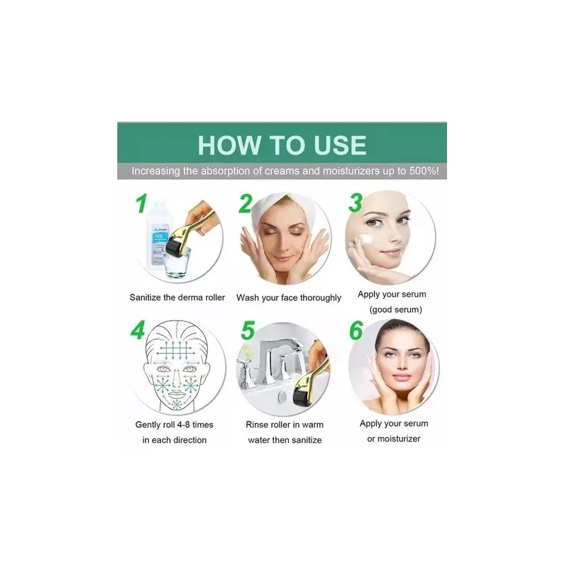 Derma Roller 0.50 M Facial Cabello O Rodillo Para Barba