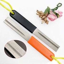 Black Double Side Diamond Sharpener Carp Fishing Hook Sharpening Tool Tackle Hone Stone Fish Hook Grinding File