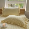 NSNLGSGC Yellow Ruffled Plaid Gingham Standard Size Pillow Shams 20"x26",