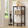 Asgolion Small Side Table, Tall End Table with Adjustable Shelf,