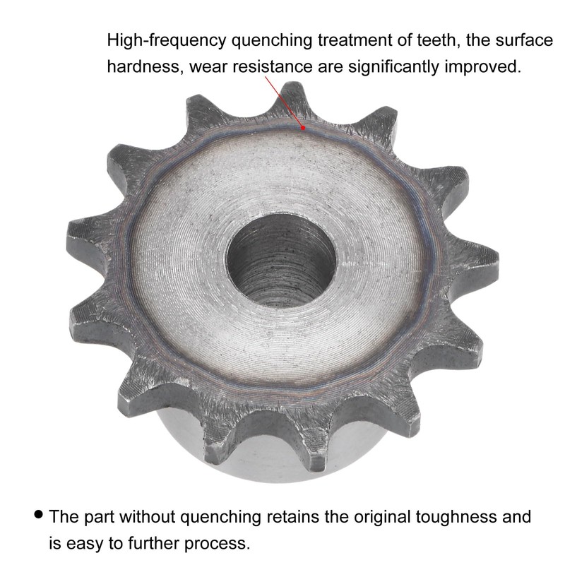 sourcing map Chain Roll Gear 10 mm Bore 3/8 Inch