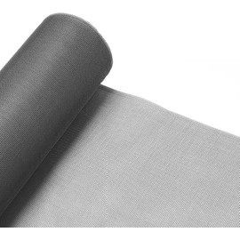 Mosquito Net, Fabric, Sold by the Metre, Mosquito Net, Door and Window, Fly Screen, Fabric Fibreglass, Grey, White, Black, Choice of Sizes (120 x 250 cm, Grey)