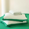 SUSYBAO Green Striped Duvet Cover Queen 100% Washed Cotton 3