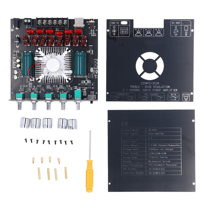 ZK AS21 Bluetooth Amplifier Board Dual Channel TPA3255 Chip 220Wx2