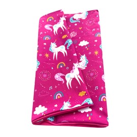 Wollhuhn 20240201 Children's Long Loop Maxi Neck Warmer / Slip-On Scarf Extra Long Boys / Girls Many Designs, unicorns berry