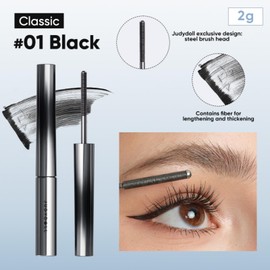 JUDYDOLL 3D Curling Eyelash Iron Mascara -Waterproof, Volumizing and Lengthening, Smudge-Proof, Clump-Free, Ultra Fine, Black & Brown Tubing Mascara, Classic & Upgraded Edition, Suitable for all Types