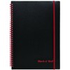 CASE OF 6 Black n' Red Twin Wirebound Notebook, Poly