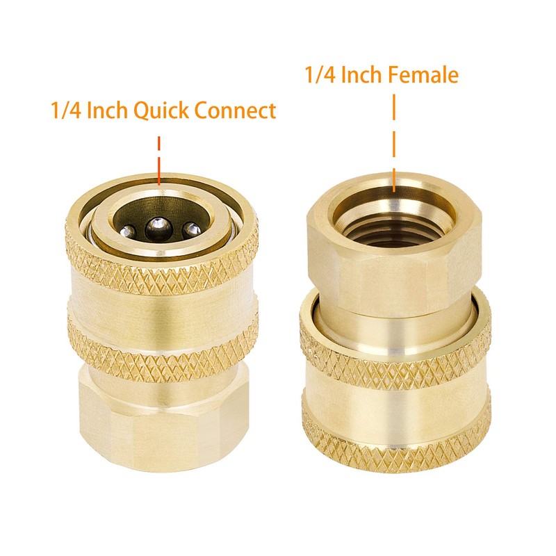 Awpeye 3 Pack Pressure Washer Coupler, Brass Fittings, 1/4 Inch