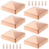 6 Pcs 3.5" x 3.5" Solid Copper Post Cap Fence
