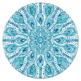 Highland Home CounterArt Ocean Fantasy Tempered Glass Lazy Susan Ocean Fantasy Turntable 13 Inch Diameter