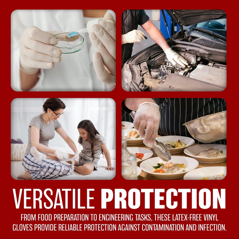 BARGAINS-GALORE 100 POWDER FREE OR POWDERED VINYL DISPOSABLE GLOVES WORK